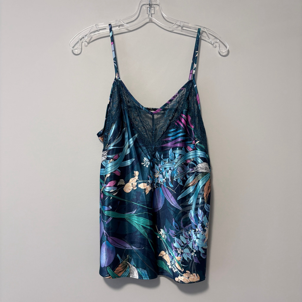 Linea Donatella Women's Medium Turquoise 2-Pc. Cropped Satin Pajamas Set NWT - Picture 7 of 10